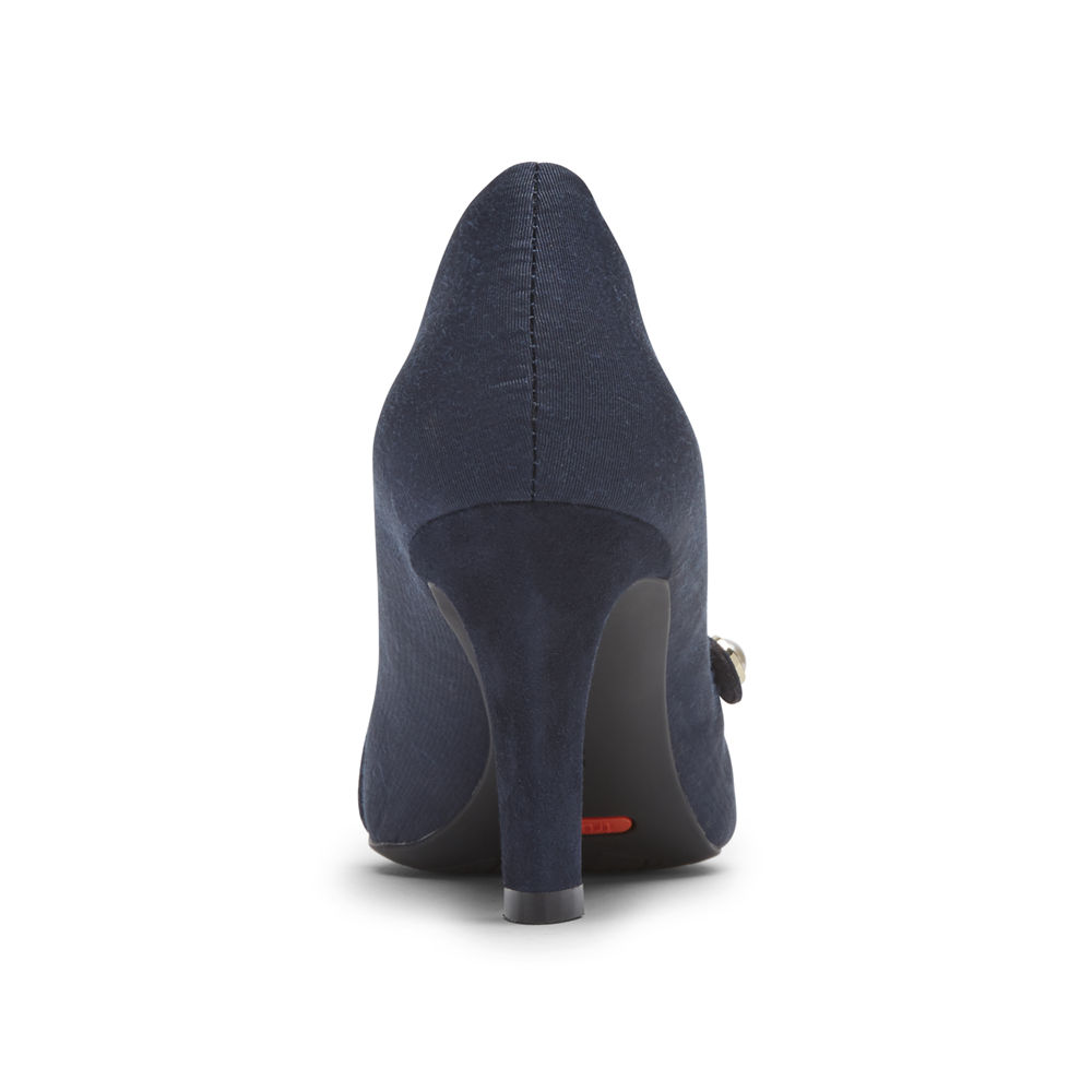 Rockport Singapore Womens Heels - Total Motion Sheehan Mary Jane Navy - MG1957386